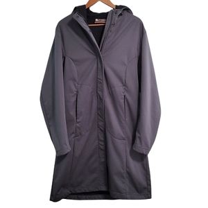 Spring Misty Mountain Outerwear Grey Long Lined Raincoat XL tall.